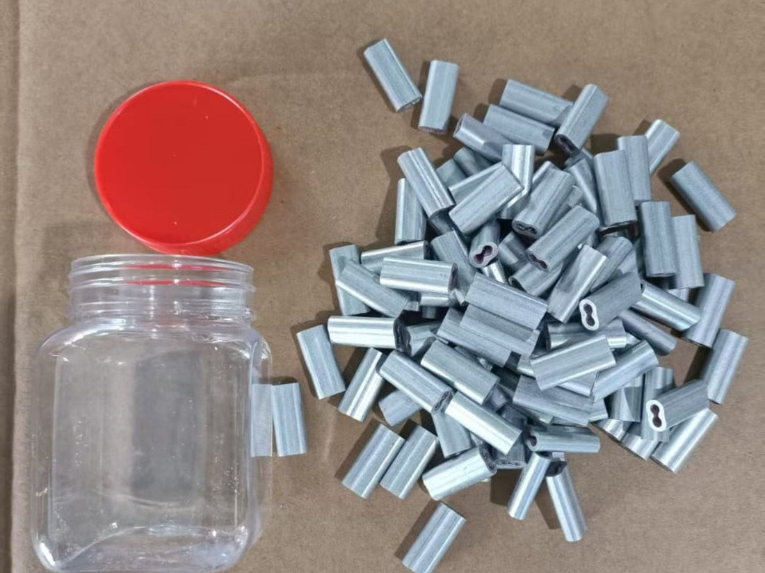 2.5mm wire crimps box of 100 with internal abrasive grip lining