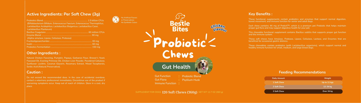 Probiotic Chews – Chicken Flavour | Bestie Bites
