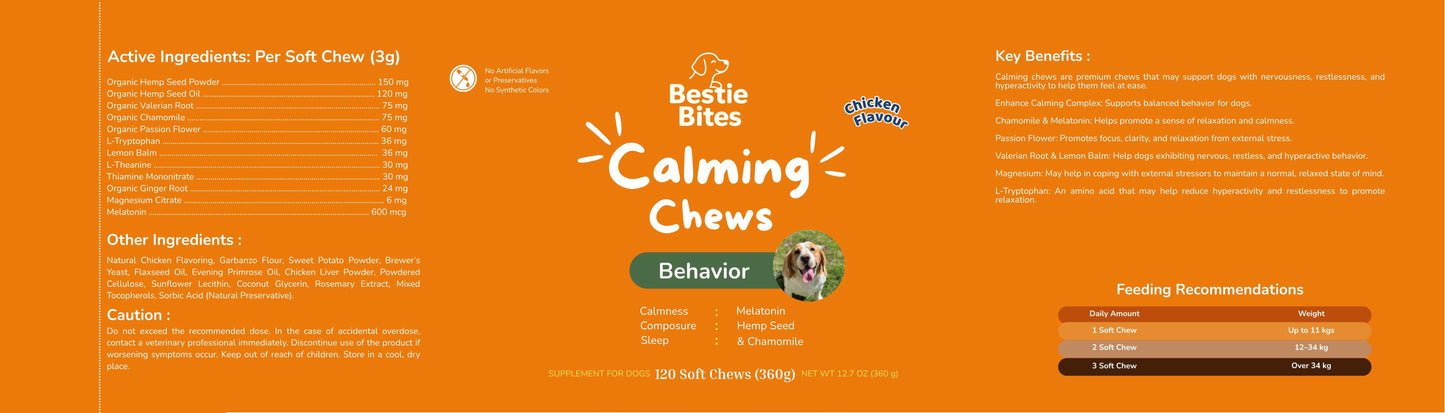 Calming Chews – Chicken Flavour | Bestie Bites