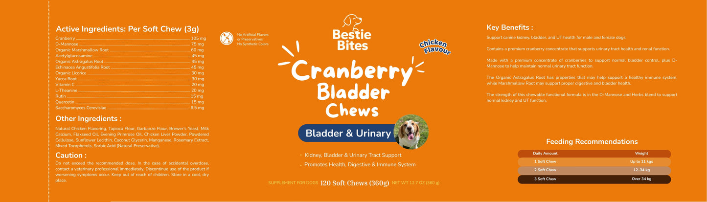 Cranberry Bladder Chews – Chicken Flavour | Bestie Bites