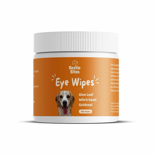 Bestie Bites Eye Grooming Wipes for gentle pet eye cleaning
