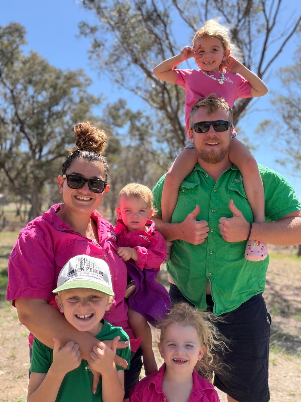 Josh, Jess and the Crawford family at Outback Fencing
