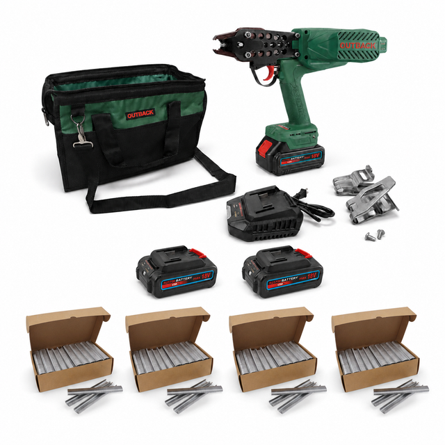 Clipgun Contractor Kit with three 18V batteries total and 40,000 C24 stainless clips