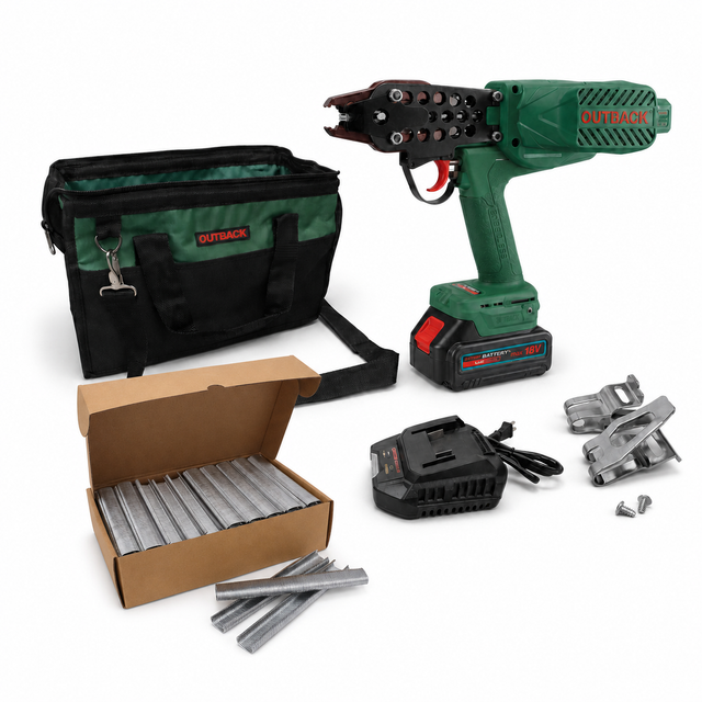 Clipgun Ready to Work bundle with one 18V battery and 10,000 C24 stainless clips