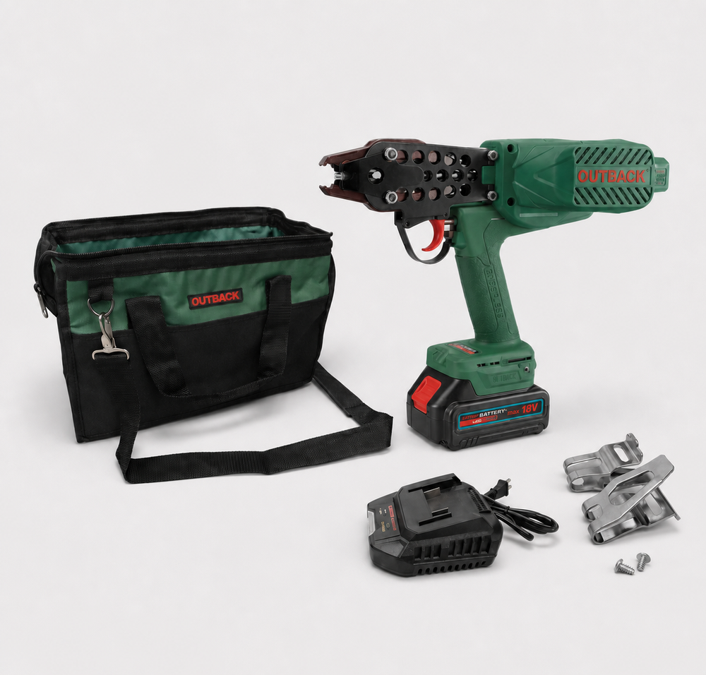Outback 18V Cordless Clipgun Full Kit with one 4.0Ah battery, charger and carry bag
