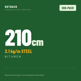 200-pack of 210cm bitumen Outback Pickets specification graphic