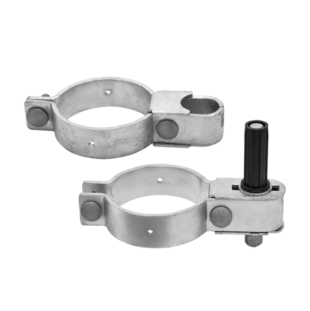 Rotech Bolt-On Adjustable Round Post Hinge Set — 100NB / 25NB
