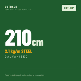 210cm hot-dip galvanised Outback Picket specification graphic
